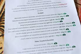 kalori dan Jejak Karbon, Pada menu di Restoran Inggris